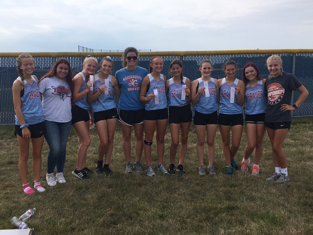 macgirlsxc's tweet photo. 3rd place at Norwell today.  2 in the top 15. Well done, ladies!
#BravePride #Relentless https://t.co/txWEzwjKQE