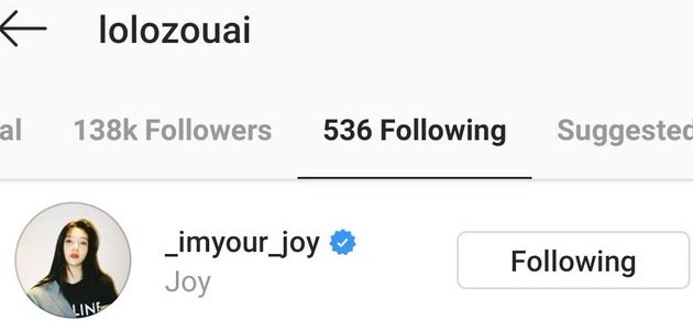 Lolo Zouaï followed Joy and commented her video on ig