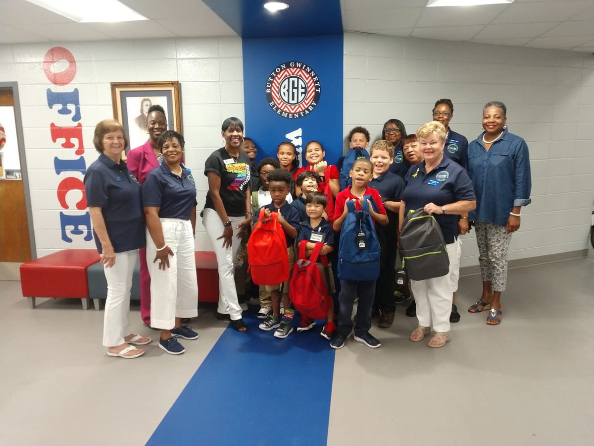 BGE_Eagles's tweet photo. Thank you so much to the amazing Hinesville DAV Auxiliary Ladies for providing numerous book bags and school supplies for the students of Button Gwinnett! #OneLCSS #BGEEagles @LibertyCoSchool https://t.co/vJDpNBeNiV