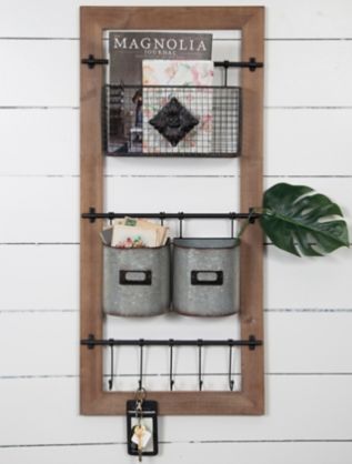 Modern Farmhouse Home Decor is something I adore and can't get enough of. This mail holder is beautiful. #magnoliahome #modernfarmhousedecor #rustichomedecor #afflink