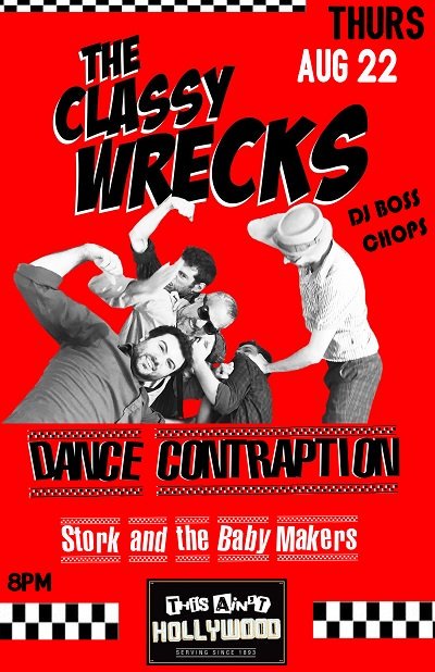 storkatbm's tweet photo. This Thursday! #Ska night at #ThisAintHollywood. Tickets available on Eventbrite. Come dance the night away with #storkatbm #theclassywrecks #dancecontraption and #djbosschops. 8pm doors, $7 tickets, $10 cover. https://t.co/qj7LMFKiCX
