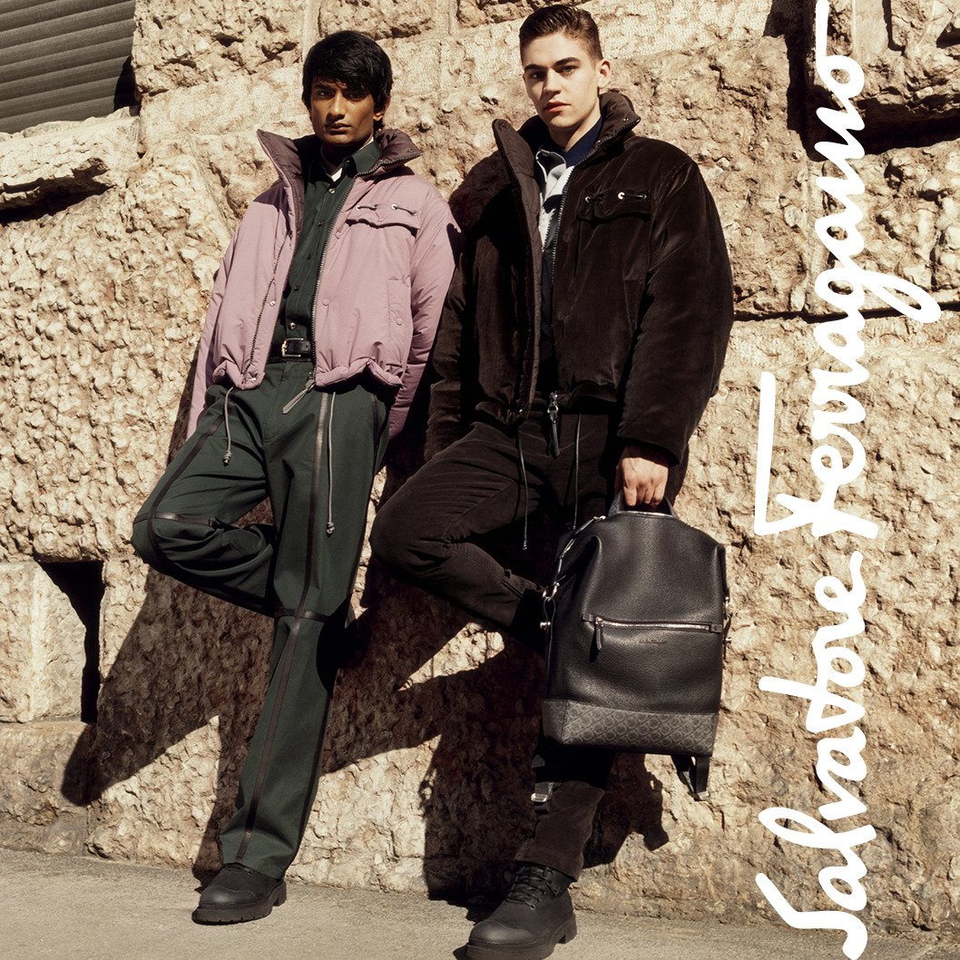 Ferragamo's tweet photo. Age of nonchalance : Hero Fiennes-Tiffin joins the #PatchworkOfCharacters crew for a dynamic #FerragamoAW19
https://t.co/L2bJs1EAhK https://t.co/GkVtDE48lG