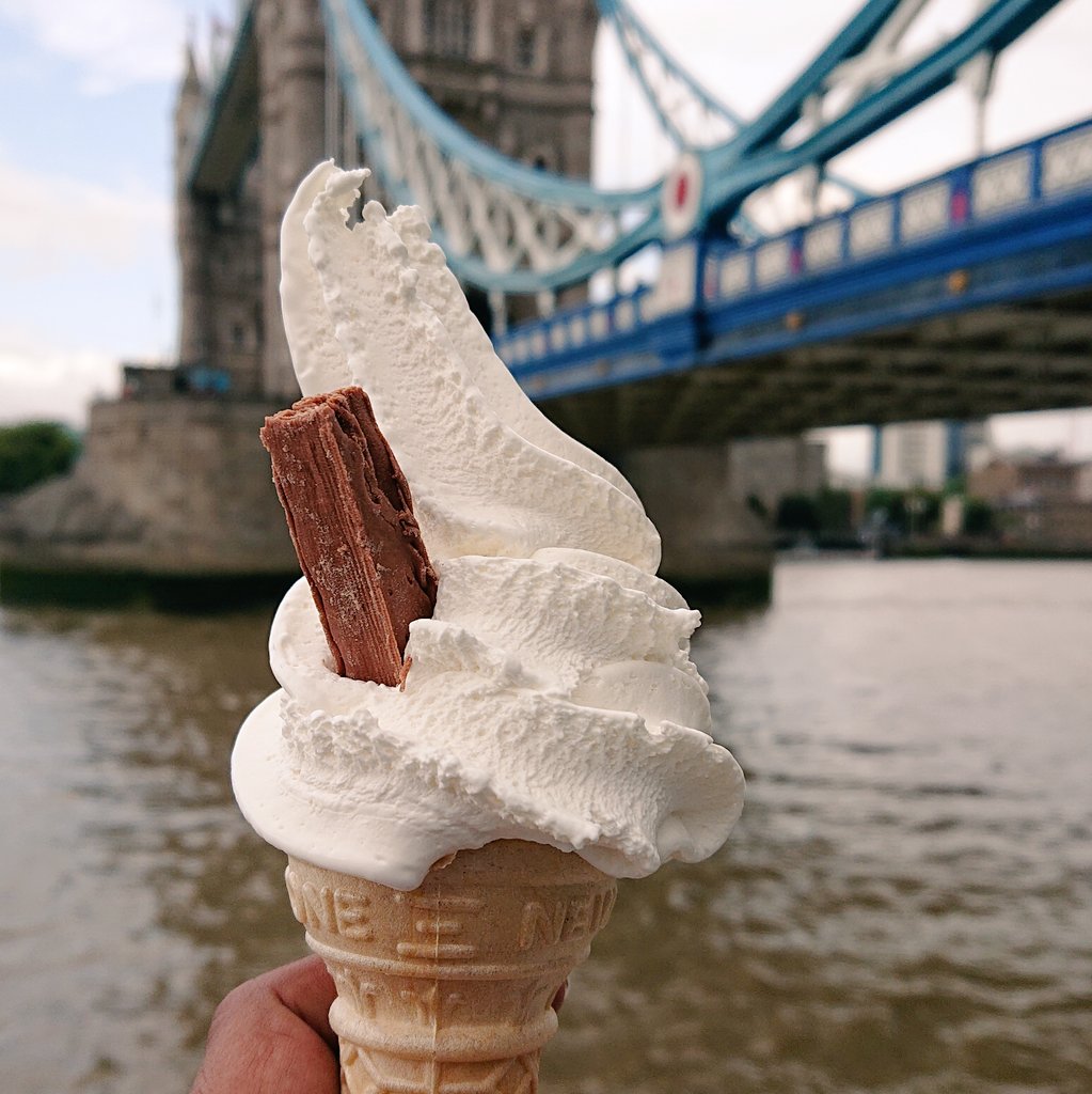 Pefect end to the day with catching <a href="/LDNfreeopenair/">Free Open Air Theatre</a> at <a href="/LDNBridgeCity/">London Bridge City</a> followed by an ice cream with <a href="/TowerBridge/">Tower Bridge</a> in the background and thank you to <a href="/IlluminatedRiv/">Illuminated River</a> for supporting our <a href="/TrappedZoneOne/">Trapped in Zone One</a> x @TotallyThames #JustTypeRiver project 🙌