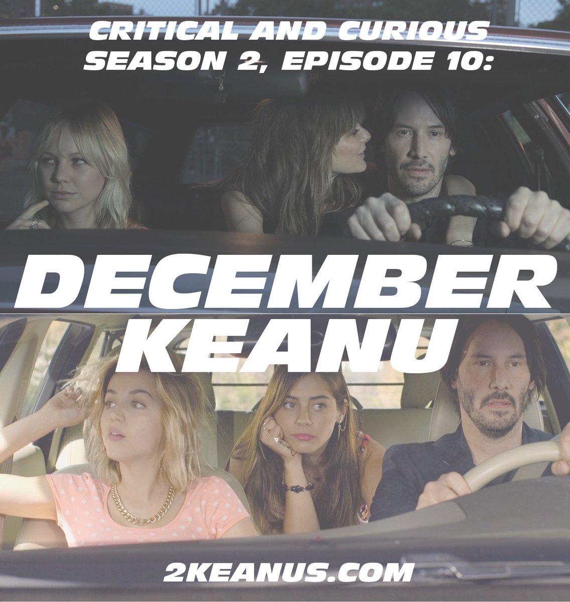 podcast_curious's tweet photo. December #Keanu now available! @LaniDianeRich &amp; @charisselpree discuss #generationum &amp; #knockknock. In both, Keanu plays an aging man eager to reclaim his youth opposite two younger women offering themselves as solutions to his midlife crisis. TW Rape. https://t.co/DG552Li43O https://t.co/370aLVrr5L