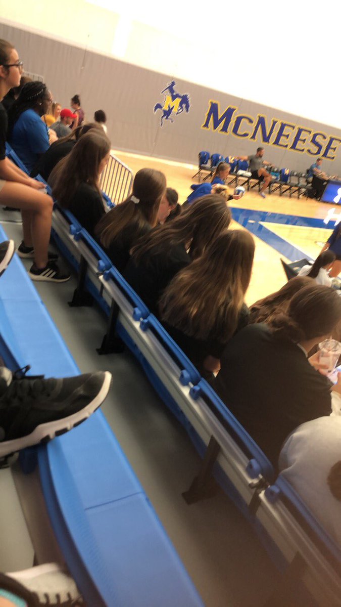 TorVolleyball's tweet photo. Lady Tors spent the afternoon watching some Cowgirl volleyball 💙🏐💛 https://t.co/IqqnvX97lk