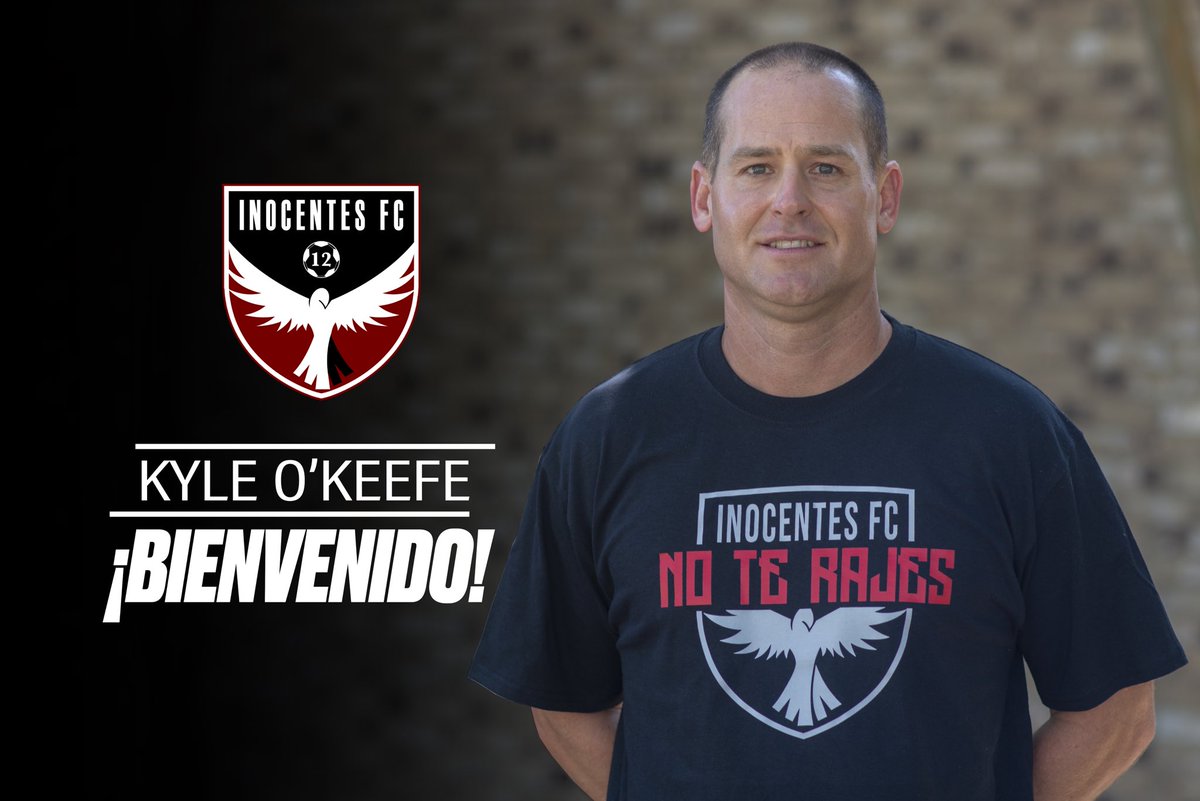 InocentesFC's tweet photo. BREAKING NEWS!

We want to introduce Kyle O’keefe as the new head coach. O’keefe brings a winning philosophy that the club believes in. Inocentes is extremely excited with this hiring and have full confidence that O’keefe is the right man for the job! #NoTeRajes #DaleInocentes https://t.co/eaOB9Acj6P