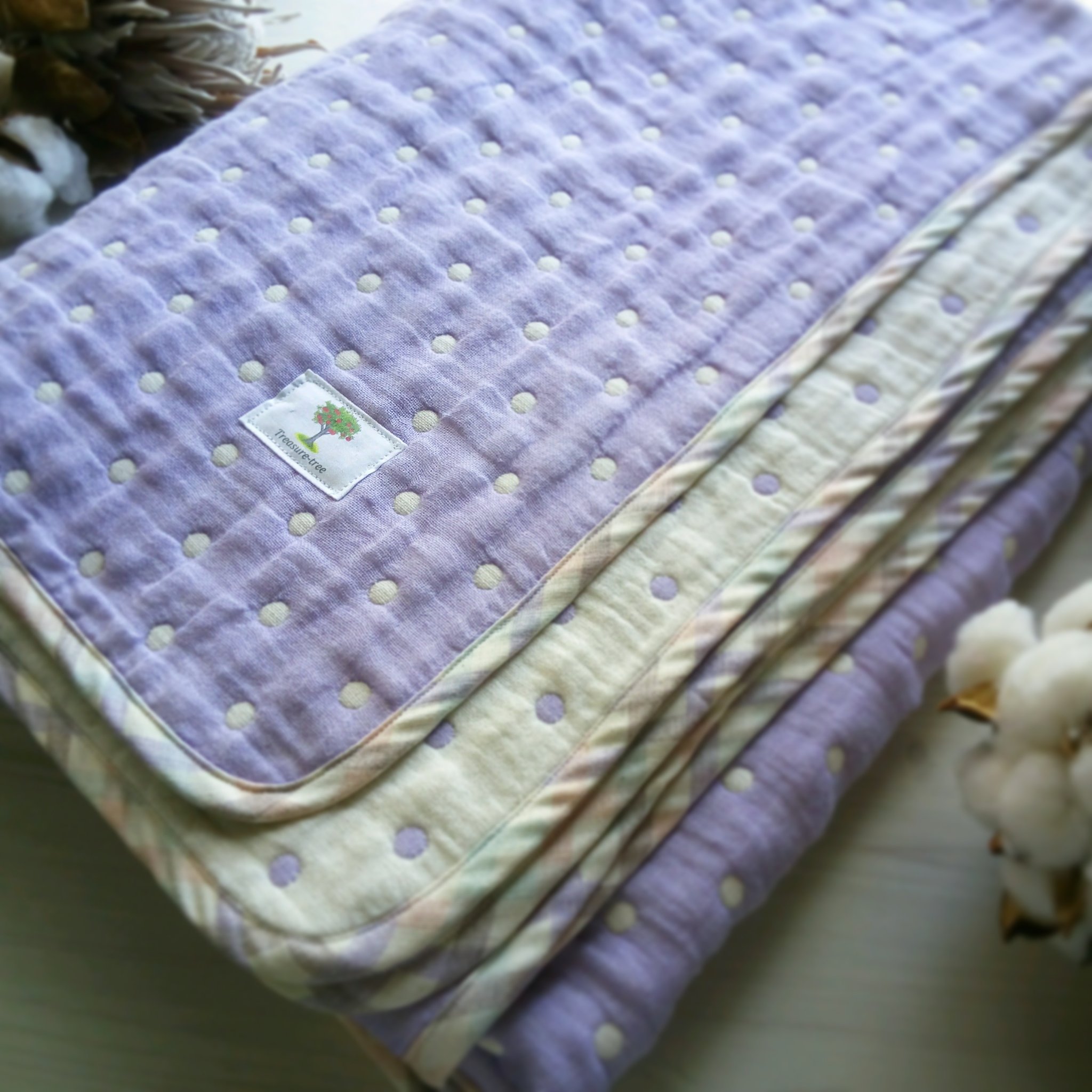 オーダー用♡fuwara 6重ガーゼ②ドット 雲 多色他 treasure-tree (@