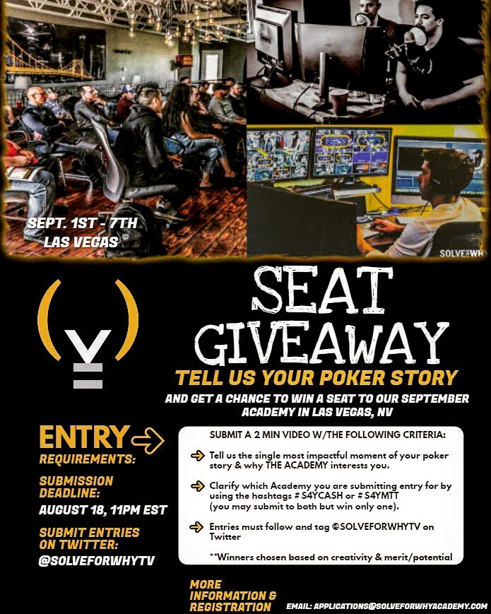 berkey11's tweet photo. 1 more day to get your submissions in for the @SolveForWhyTV Academy seat giveaway. Lot of great stories being told & I'm excited to see what kind of creativity comes in at the buzzer.
#S4YCASH #S4YMTT https://t.co/eEqCEdzi0E