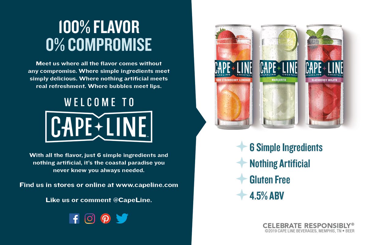 YahnisCompany's tweet photo. This summertime Saturday features Cape Line. Cape Line cocktails are all the flavor with none of the compromise. On this hot summer day sit back and relax with your favorite summer cocktail. #welcometocapeline #capeline @capeline https://t.co/klI2IA9DhB