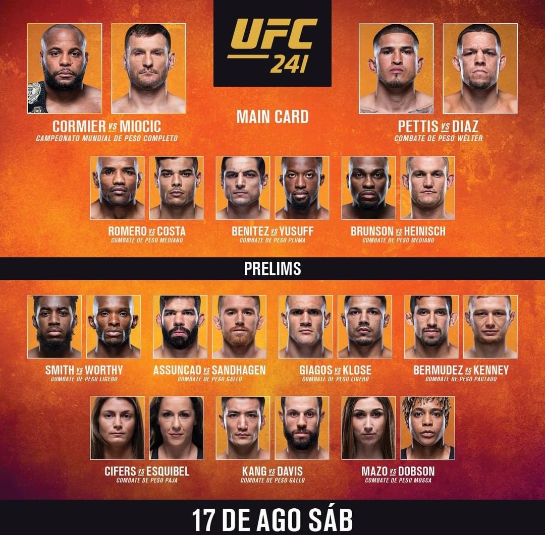 #UFCxFOX Desde las 21 h 🇦🇷 el #UFC241 en vivo. Preliminares por Fox Sports 3 (tres) y Main Card por Fox Action (1561 Directv, 697 HD Cablevisión, 463 y 1061 Telecentro).