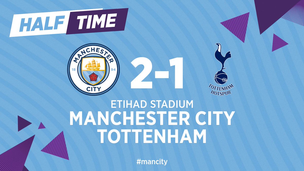 HALF-TIME | An exciting 45 minutes where we've shown both character and class in abundance to regain the advantage.

🔵 2-1 ⚪️ #MCITOT #mancity