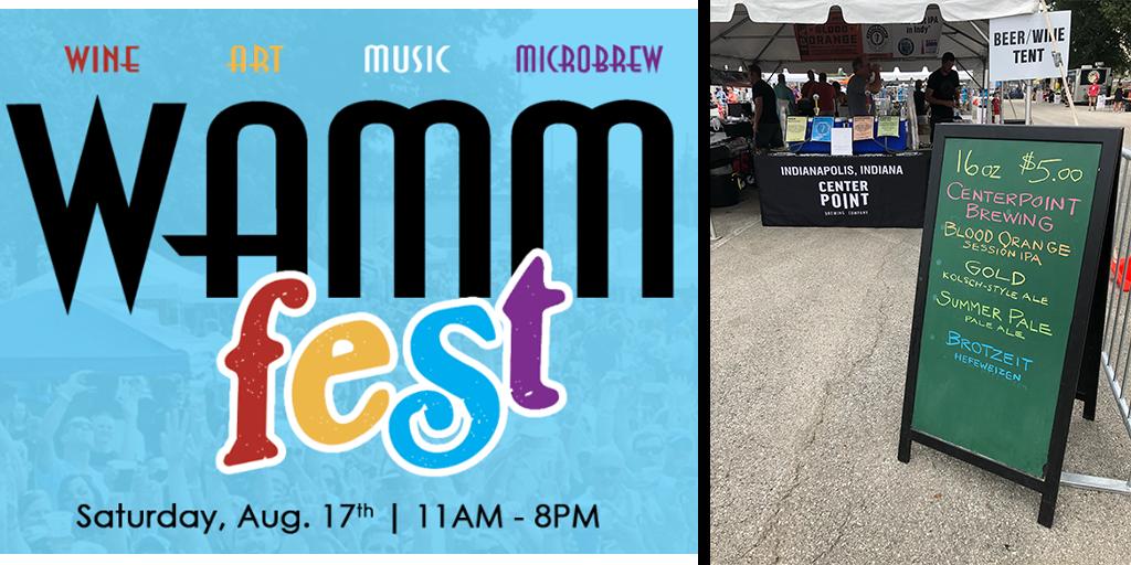 centerpointbrew's tweet photo. Come grab a cold Centerpoint brew at @WAMMfestIN  - today until pm!  We've got 4 beers including the Blood Orange IPA! #WAMMfest #INbeer https://t.co/t3r1g2r0ia
