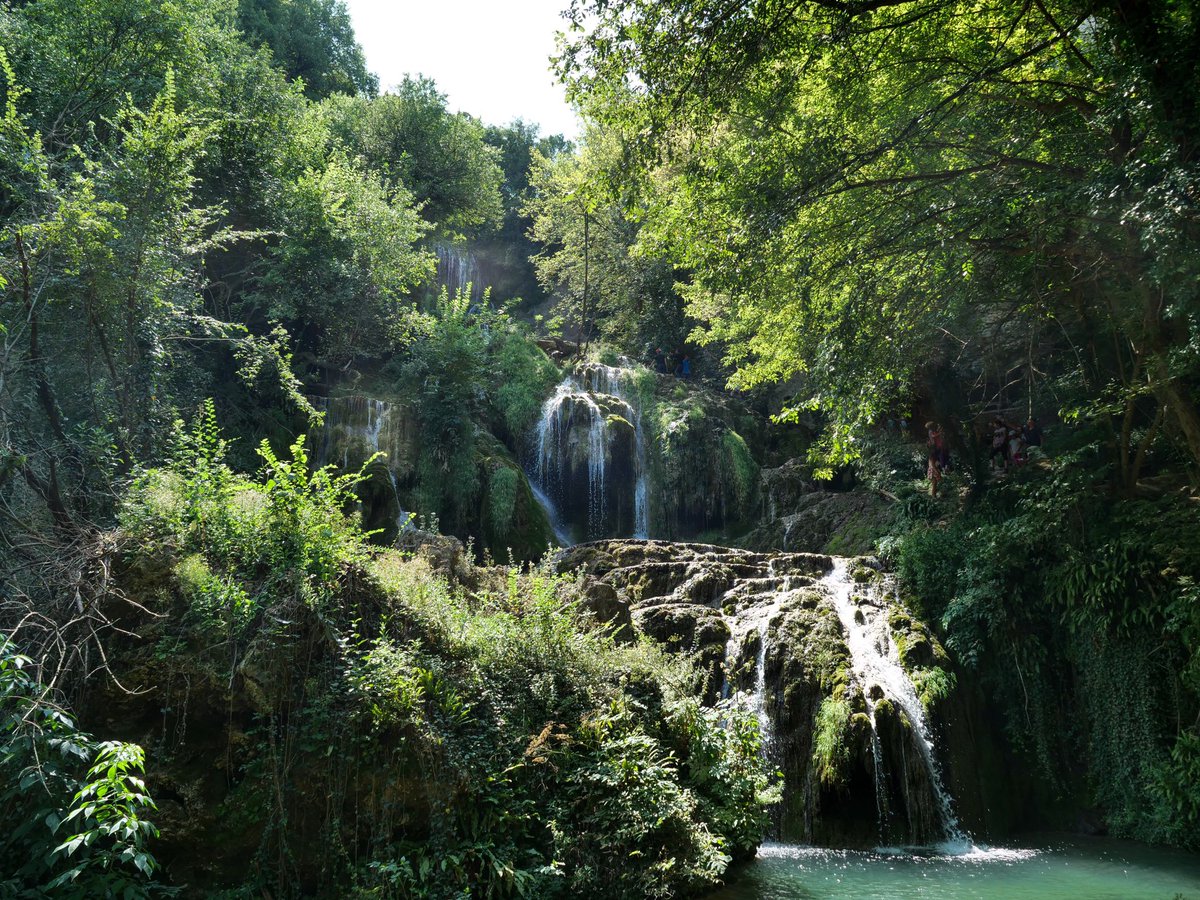 doctorhelgi's tweet photo. Todayβs postcard is from the #Krushuna falls in Northern #Bulgaria. The river comes out from a mile long subterranean cave-lake and cascades down the hill forming platforms of limestone pools, milky blue from the mineralised water. https://t.co/t2L9d6Tee6