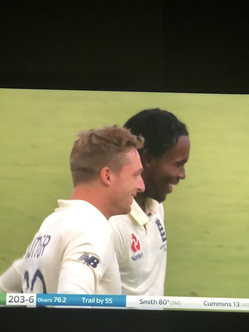 AmanBansal4u's tweet photo. Hey @englandcricket fans. You boo so much at Steve Smith and David Warner. 

What about your cricketers?

Is this gentleman's game you invented??

Shame @josbuttler @JofraArcher 

#Ashes19 https://t.co/HsgbAELjzk