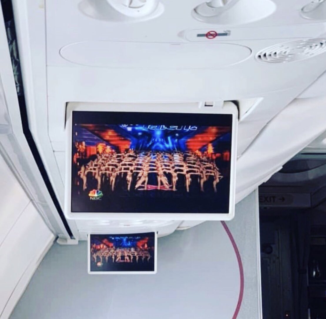 We may not be on this week’s @agt live show but we’re definitely still being seen by America— in flight ✈️ #agt #EmeraldBellesTx #inflightentertainment