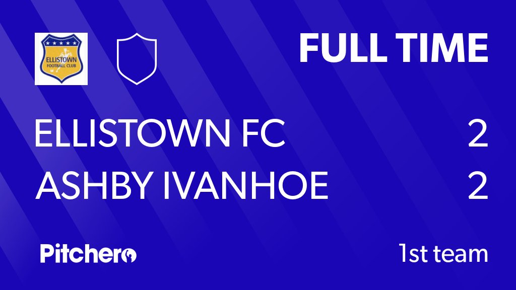 EllistownFC's tweet photo. FULL TIME: Ellistown FC 2 - 2 Ashby Ivanhoe Knights FC
#ELLASH #Pitchero
https://t.co/E2oPuOiXGx https://t.co/77Zk6T5y0a