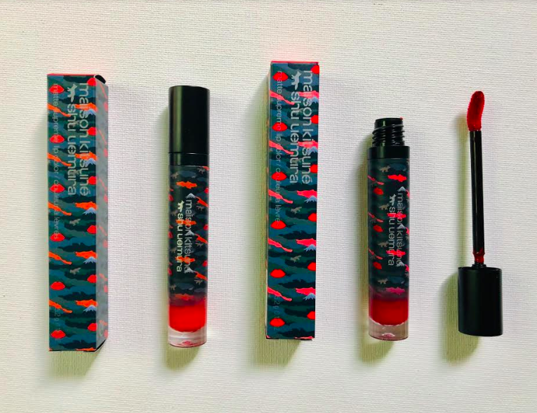 davelackie's tweet photo. I'm giving away shu uemura x maison kitsune matte supreme lip colour in shades M RD 163 and M OR 570. To enter, follow @davelackie &amp; RT https://t.co/fYNhu9Hmie