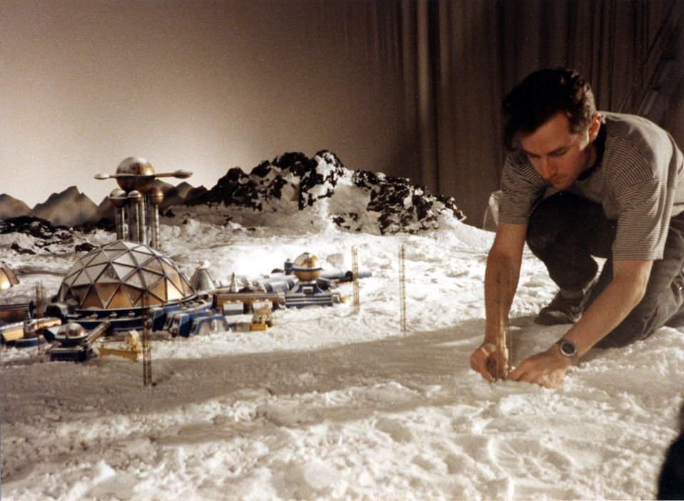 Reddwarfzone's tweet photo. The Model Unit working on the Snow Planet research base for the episode Quarantine #Reddwarf #Quarantine #Modelunit #RDbehindthescenes https://t.co/PEyNUAT4sM