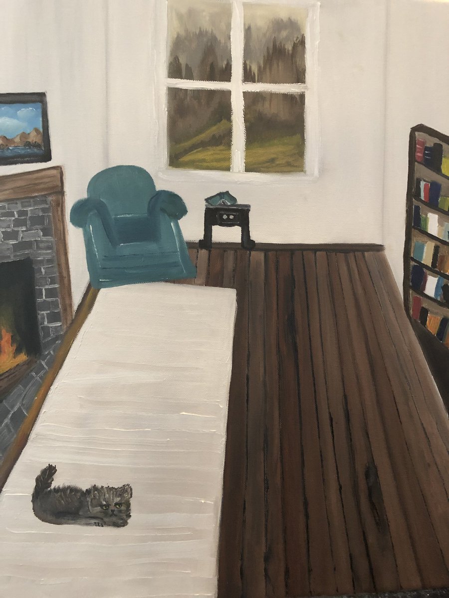 Imkjac's tweet photo. Current painting on the easel. Still a long way to go with this one. #oilpainting #art #paintings #inprogress #artinprogress https://t.co/GhiN6OdFsj