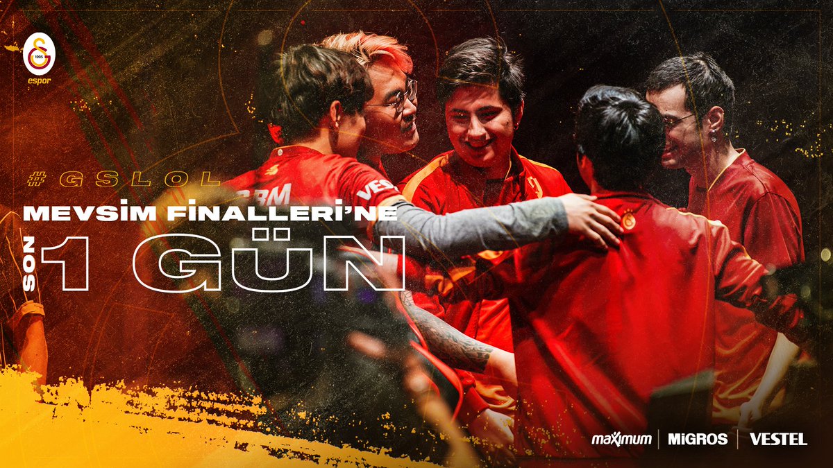 GSEsports's tweet photo. 1️⃣ Son 1 gün! Yarın 1907 Fenerbahçe karşısında Vadi'ye iniyoruz. #ŞimdiBizimZamanımız 💛❤️ #GSLOL 🦁 https://t.co/9EUVJuIdpM