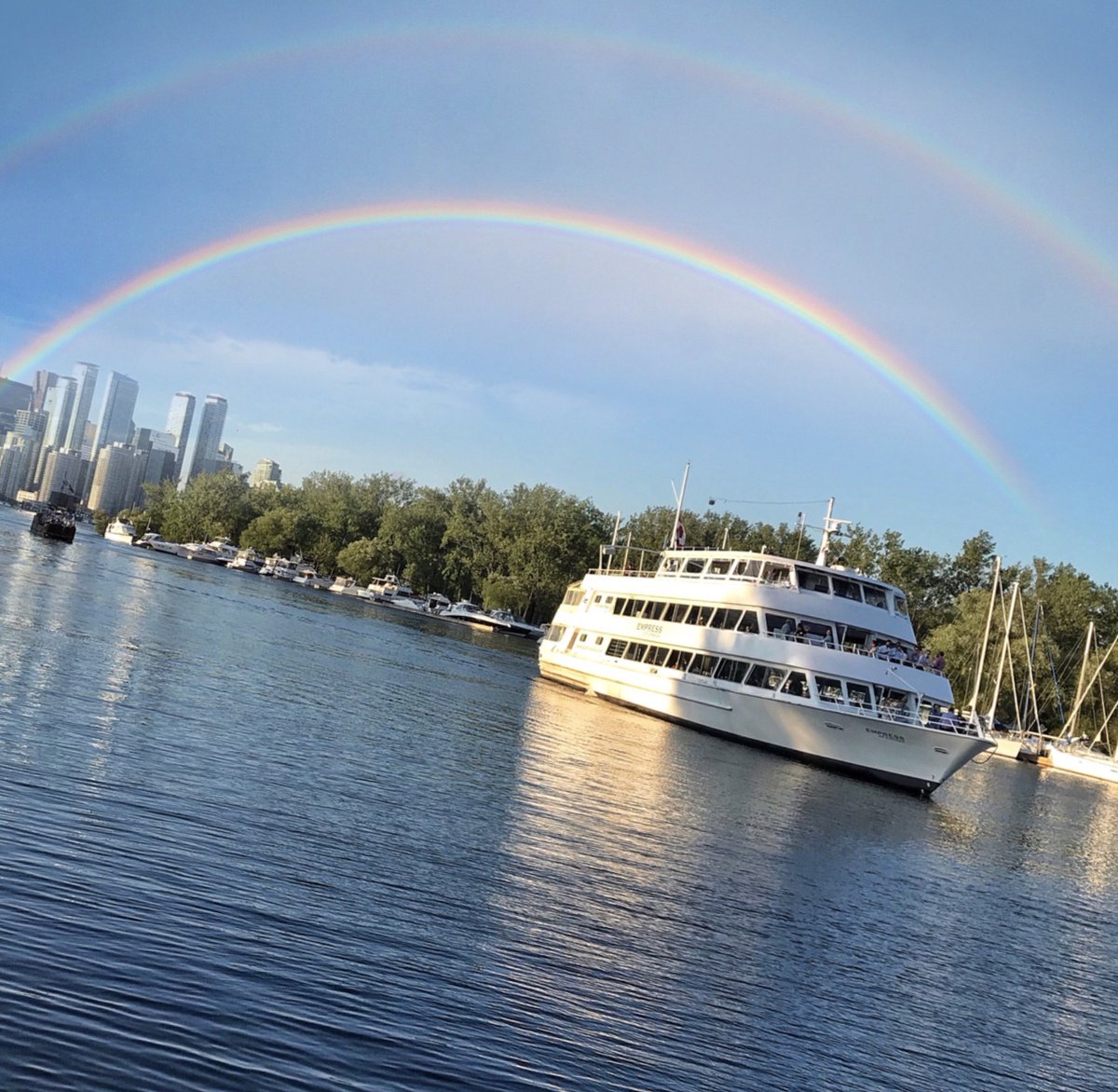 EmpressofCanada's tweet photo. No rainy blues over here ☀️🌈 #toronto #torontoharbourfront https://t.co/bjwWvaqbX5