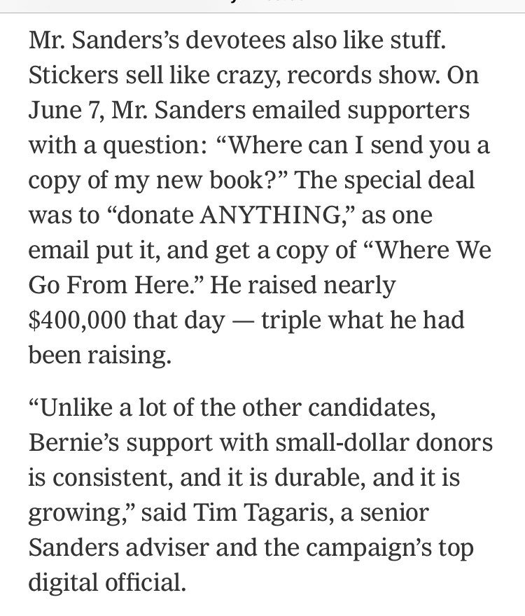 OurRev305's tweet photo. Excerpts from the NYT article about Bernie! We did this yโall! Donโt let up!! 3/4
๐๐ผ๐๐๐พ๐๐ป๐๐ฟ๐๐ฝ
#Bernie2020 #FeelTheBern #PresidentBernieSanders #SaturdayVibes #BernieMoneyBomb #BernieSwag #RecurringDonations https://t.co/XpwGw2Ox7n