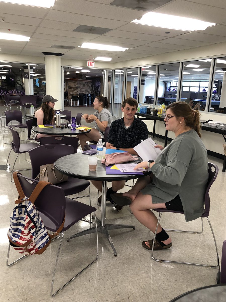 NUMinistry's tweet photo. They’re back! Our 2019 Plunge Leaders are back on campus and busy preparing for the arrival of our newest Purple Eagles. #NUPlunge2019 #PlungeLeaderEssentials https://t.co/v5ZJsAWI7E