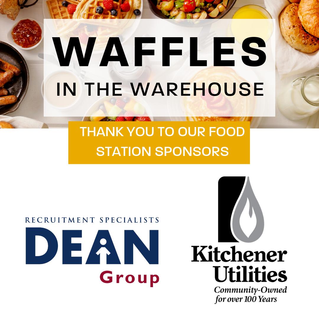 FoodBankWatReg's tweet photo. Thanks to @Dean_Group and Kitchener Utilities, Waffles in the Warehouse will offer a delicious breakfast for attendees to enjoy while networking and listening to speakers! Get your tickets for the September 18 event at https://t.co/HVQyyAw6NP. #Waffles2019 https://t.co/Od9YhU4uY1