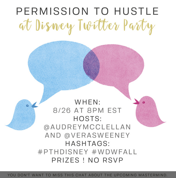 dawnchats's tweet photo. SAVE THE DATE! Chat with us at 8pm on 8/26! 
We'll be talking about the upcoming #PTHDisney Mastermind at Disney w/ @AudreyMcClellan &amp; @VeraSweeney! #WDWFall

There will be PRIZES! 🎁 https://t.co/Y9NjK28gmn