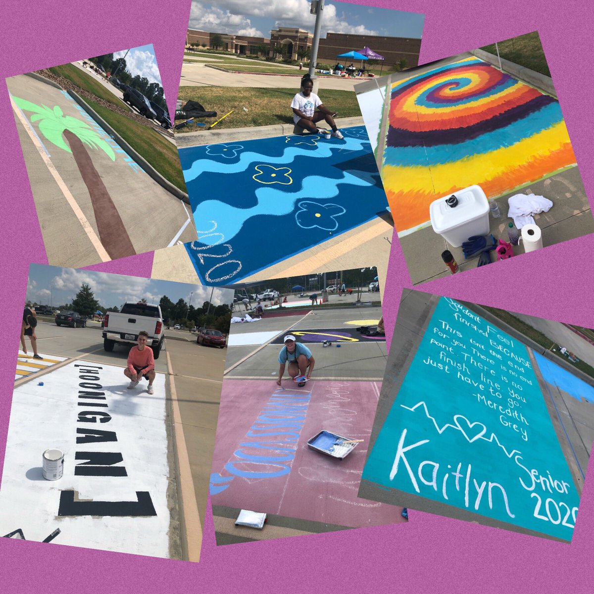 Had fun seeing our kids awesome ideas in full color today! It’s going to be a great year of so many firsts! 🌪💜#parkinglotparty #REIGNCAIN <a href="/KleinCain/">Klein Cain HS</a>