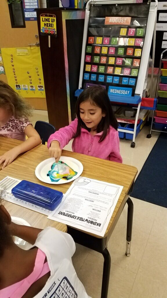 Mrs. DiPierro's scientists had fun doing the milk experiment!!