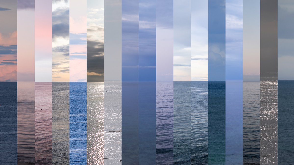 Slices of blue. All from images taken of the same patch of sea in Northumberland during 1 week.