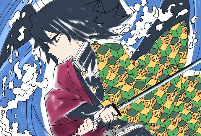 へるさんがTwitterに投稿した冨岡義勇(鬼滅の刃)のイラスト。