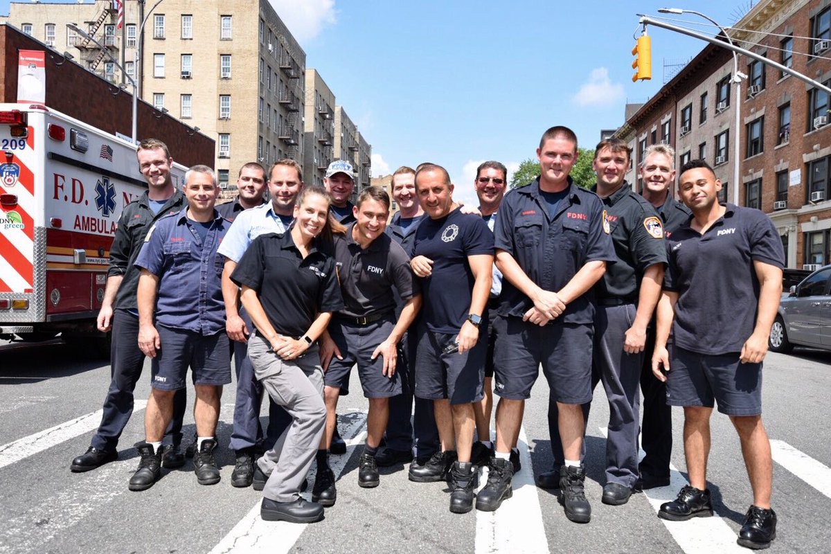FDNY's tweet photo. There’s one hour left to go at today’s #FDNY Block Party! Join us at #Engine48 and #Ladder56 at 2417 Webster Ave #Bronx until 4 pm. See a full list of Summer Block Party dates + locations at https://t.co/knqexVdQef https://t.co/UTjoDu4sF2