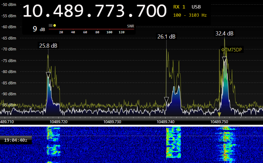 f5uii's tweet image. Good news for #SDRConsole fans. Simon @G4ELI will provide a great feature: level of SNR signal applied to reception channel as well as to  strongest signals in the spectrum (peaks).
Great new feature for the future version 3.0.13.  👍Patience for delivery.

#hamradio #SDR #QO100