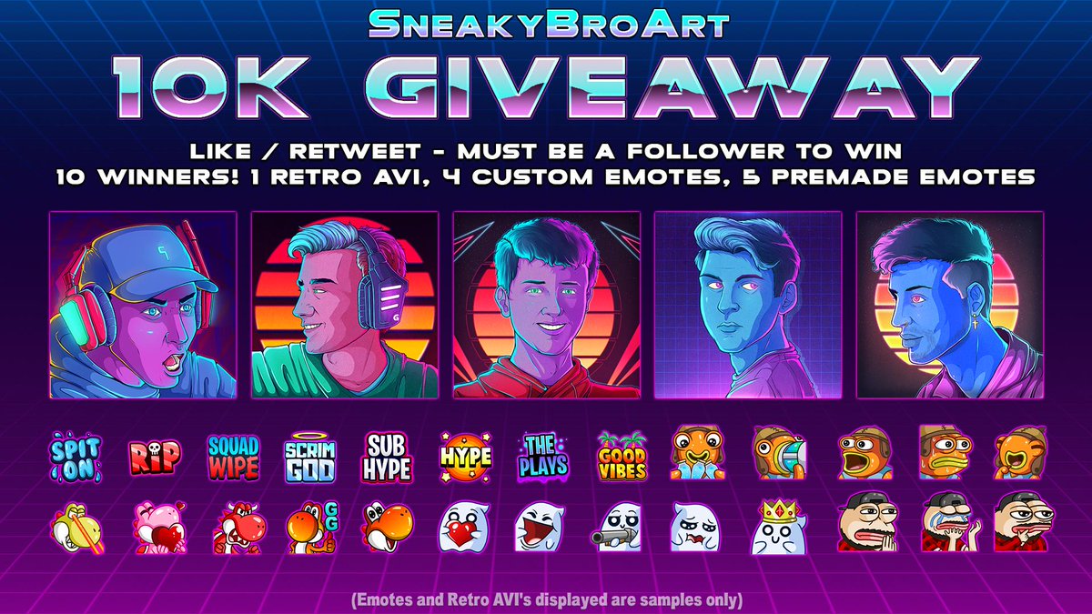 SneakyBroArt's tweet photo. To celebrate reaching the 10k milestone my brother and I are holding our largest giveaway yet! 10 Winners will be chosen September 1st. All that's needed to enter is to:

-Be a follower 
-Like and Retweet this post

Couldn't have done this without the support of the community. https://t.co/5cMEgv906L