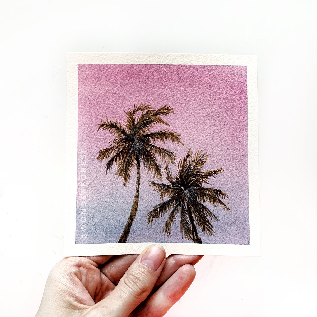 thewonderforest's tweet photo. Palm Tree Watercolour Tutorial  (2019 Summer Series) https://t.co/7CbTX57Nc2 https://t.co/3f0EGGBRnG