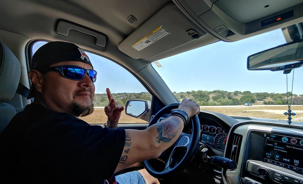 TheRudyRocha's tweet photo. Rockin' & Rollin' on Texas Highways to Motorhead's Ace of Spades...we are heading out to FORT STOCKTON, Texas. If you guys are in the area; join us! #BLESSED #TheRudyRocha #WickedRocha #ESPGuitars #InTuneGP #SITStrings #EMGPickUps #LaFiebre #FreddieRecordsArtist #MainStreetDance https://t.co/kTFFwjsRQZ