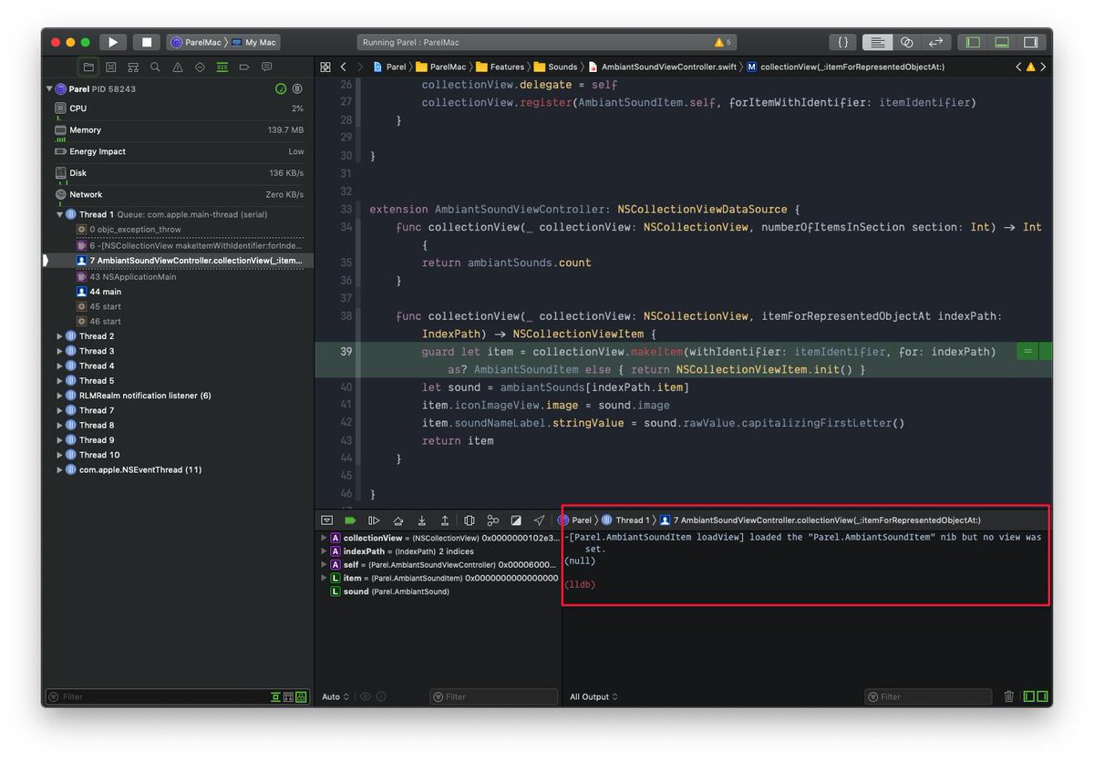 bionik6's tweet photo. Quick Xcode tip. Adding a custom action with the custom action "po $arg1" on an exception breakpoint can save you so much time while debugging. Highly recommend it.
#xcode #swiftlang #dev #osx #osxdev #iosdev https://t.co/CcHa4oZkVJ