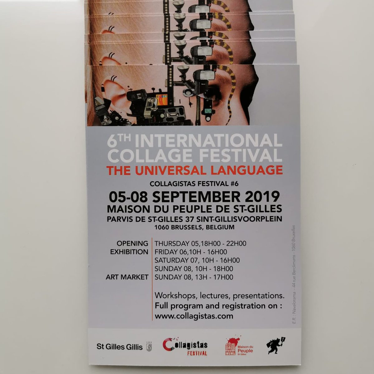 Collagistas's tweet photo. Are you aware of our programme for this year? Don't forget to register yourselves for workshops. You can find more informations on our website https://t.co/PpCzxJ4z6y and our social media.
#UniversalLanguage #CollagistasFestival #CF6 #collagistas #festival #Brussels #Belgium #art https://t.co/CfQIcSlXUs