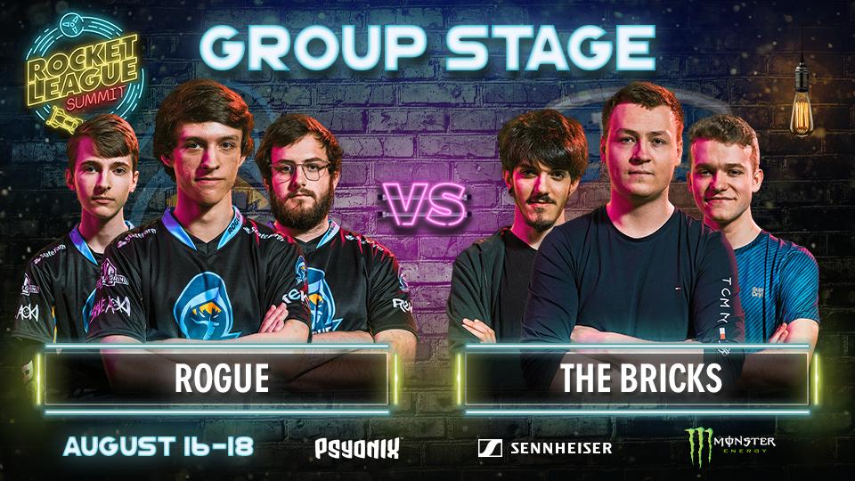 BTSRocketLeague's tweet photo. Our second #RocketLeagueSummit elimination match features @Rogue vs @TheBricksRL! 

Who will make it through to face Frontline later today?

📺: https://t.co/XFxj6iHprM
🎁: https://t.co/VFDXhtufVx https://t.co/IDVbqDD0RI