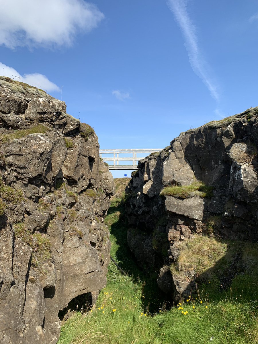 Just played one round of golf, on two continents. At Iceland’s Grindavik Golf Club, you play over the continental divide, where the Eurasian and North American tectonic plates meet. This pic is taken between continents. #ContinentalDivide #tectonicplates #Iceland #golficeland