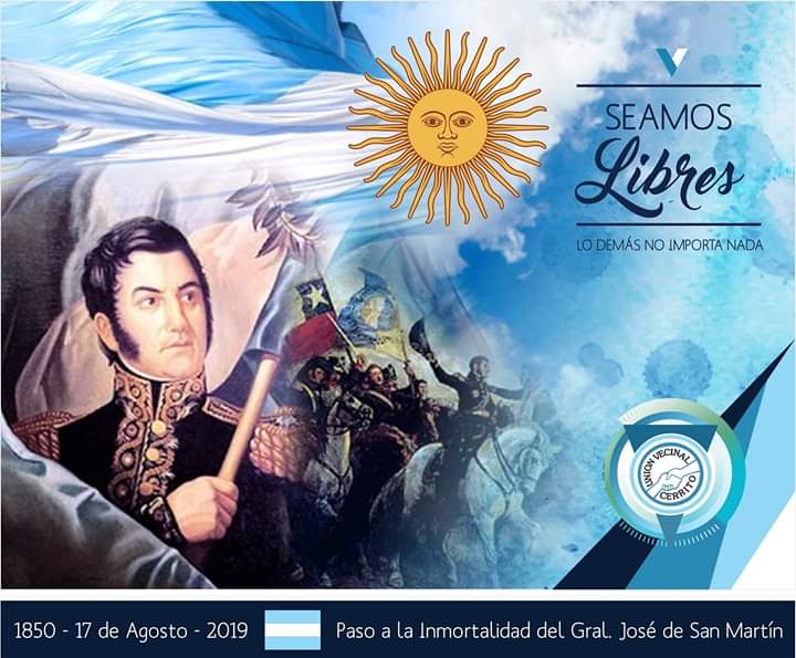 VecinalCerrito's tweet photo. Hoy conmemoramos el aniversario de la muerte del General Don José de San Martín, Padre de la Patria y Libertador de gran parte del continente.
🔹Recordamos con respeto y admiración a nuestro prócer🔹

🇦🇷Patria justa, libre y soberana #seamosLIBRES🇦🇷
#UniónVecinalCerrito https://t.co/wgFkiEY1P0