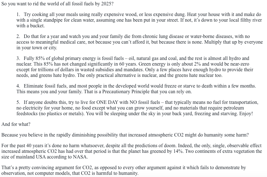 stargrazzer's tweet photo. @BBCHARDtalk @ExtinctionR @stephensackur Isn't it the other way around Mr. #ExtinctionRebellion 

Stopping FossilFuels will inevitable cause the death of large numbers when society breaks down.

#ClimateChanges GetOverIt - It's is a natural process with or without humans using FF's; #Wind&amp;Solar are pitifully #EnergyWeak https://t.co/RUDB4LVxZ6