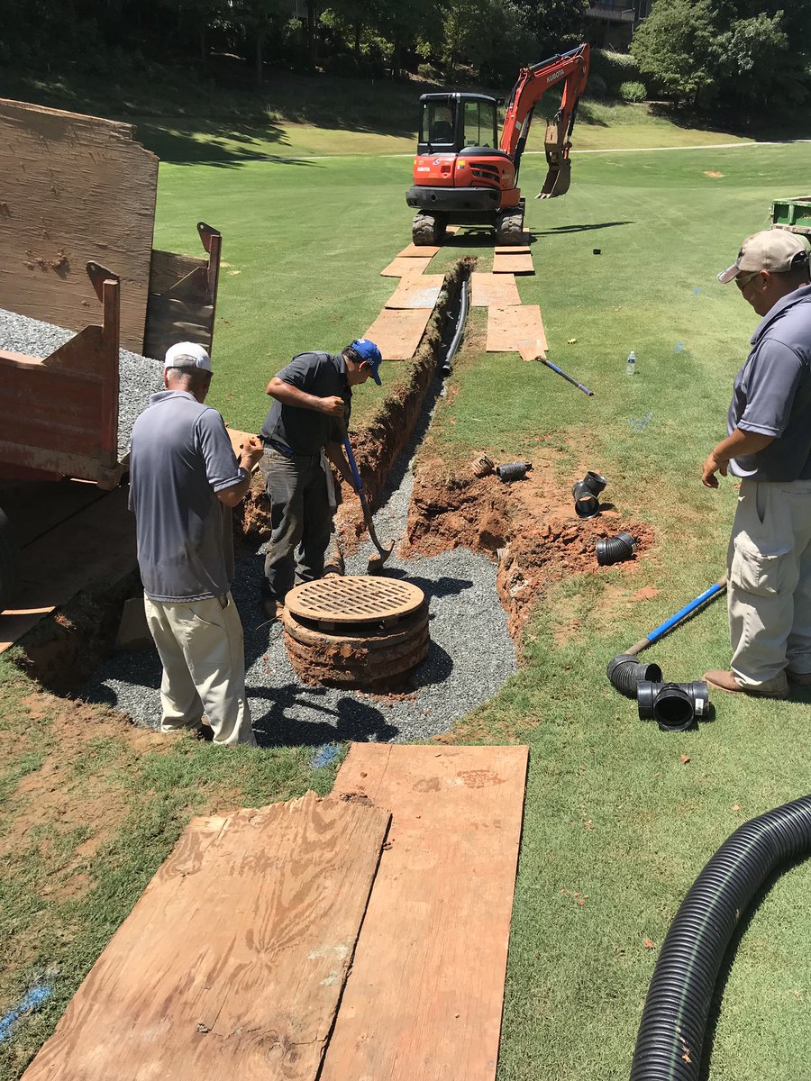 envlandgolf's tweet photo. Drainage &amp; sod repairs at Keowee Key. Opening back up soon! https://t.co/HTGP0cNip2