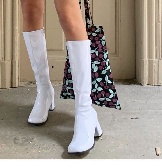 cheap white gogo boots