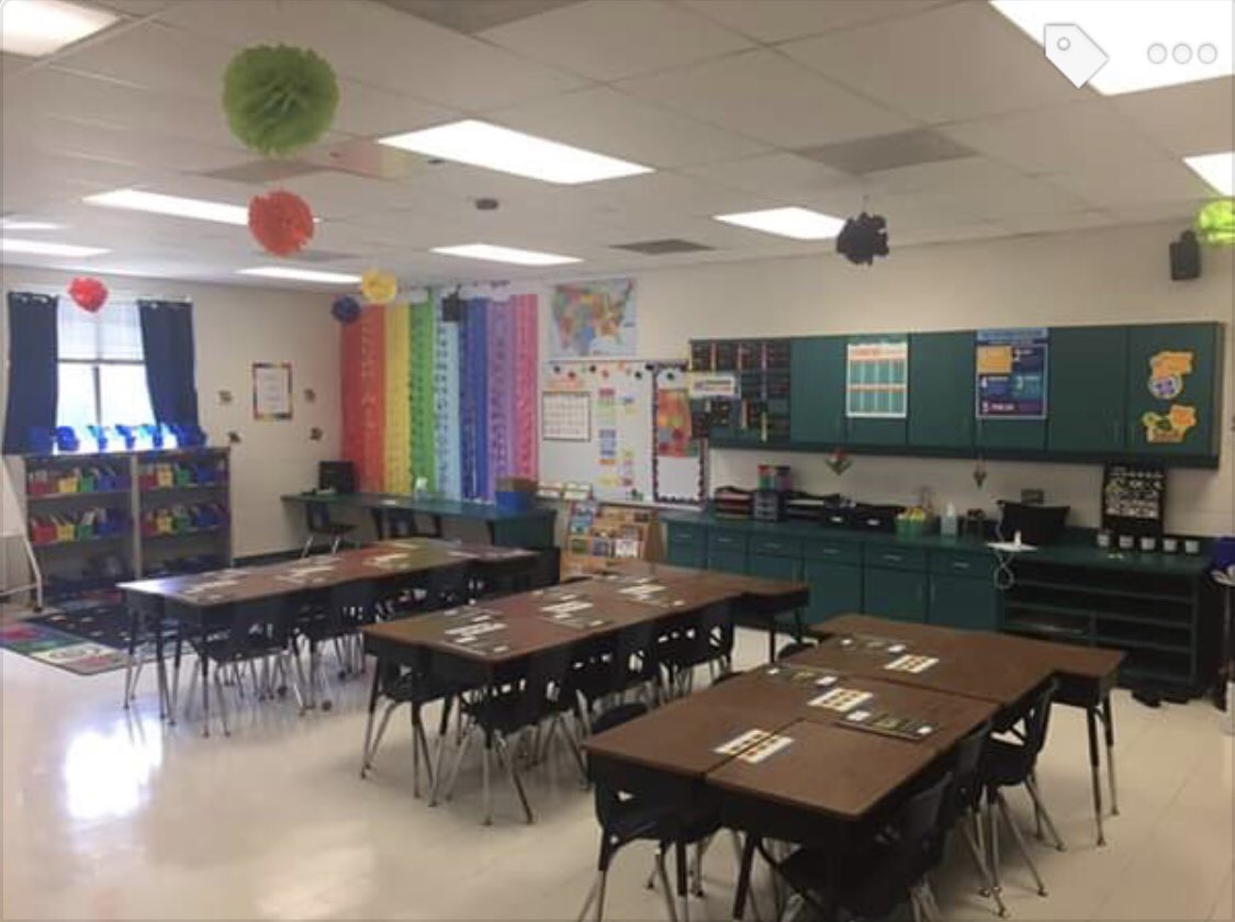 sajensen4's tweet photo. After countless hours of planning, days putting it all together, a third degree burn and tendinitis the room is done! This was all so worth it once I heard how much my students love our room. Can’t wait for Monday ☺️ https://t.co/dXVHCi0SWB