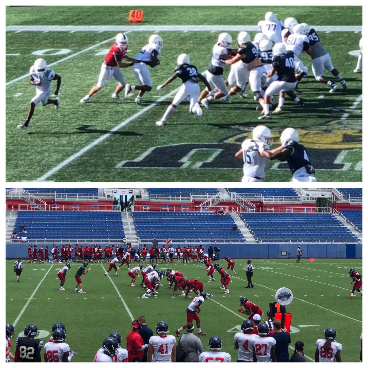 How many handicappers go to two fall scrimmages? #FIU &amp; #FAU. Then watch and grade 5 #NFL exhibition games? Only #paramountsports! Also ran into former all state teammate #SteveVeingrad &amp; his brother, former #DallasCowboy OL @AlanVeingrad at the FAU scrimmage. #AreYouIn?