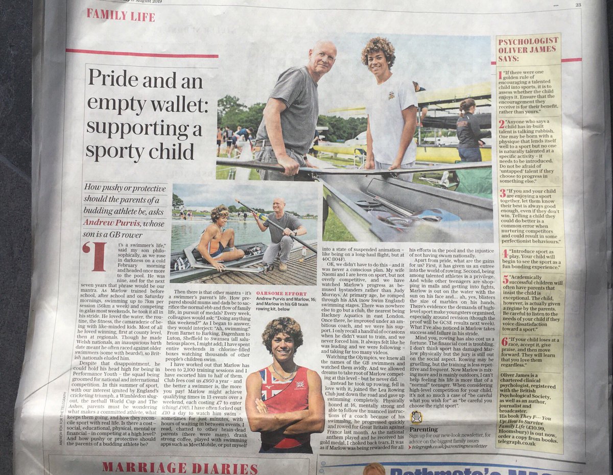 TheLeaRC's tweet image. Great article in today’s @telegraph about Marlow, one of our star junior club members by his dad @andrewpurvis! @BritishRowing @mayorofhackney