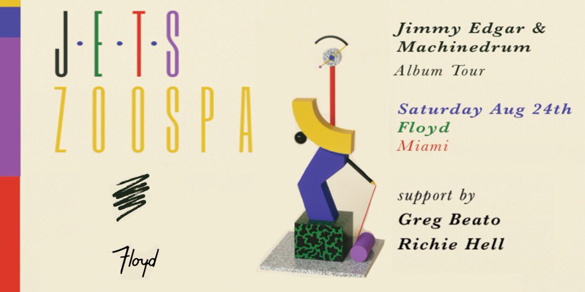 GREGBEAT0's tweet photo. Just announced:
J-E-T-S is celebrating their debut album Zoospa with a tour and they will be at the @floydmiami Saturday Aug 24 with support by #GregBeato of @NIUNPER0 and @richiehellmusic π
Tickets are selling fast, get yours now:
https://t.co/XJ6VcDBfiu https://t.co/9CXREn7HiA